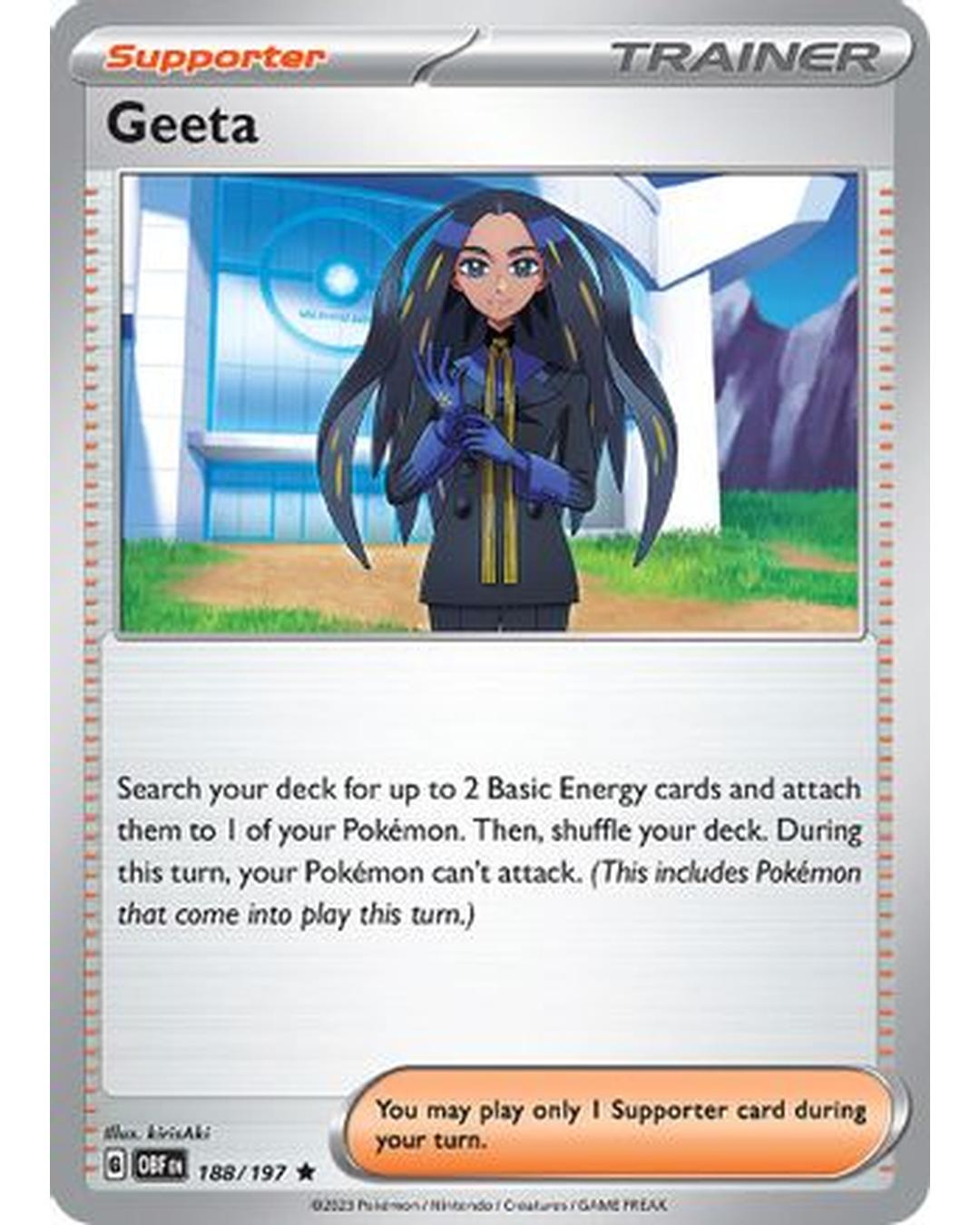 Geeta 188/197  - Reverse Holofoil SV03 Obsidian Flames - Rare