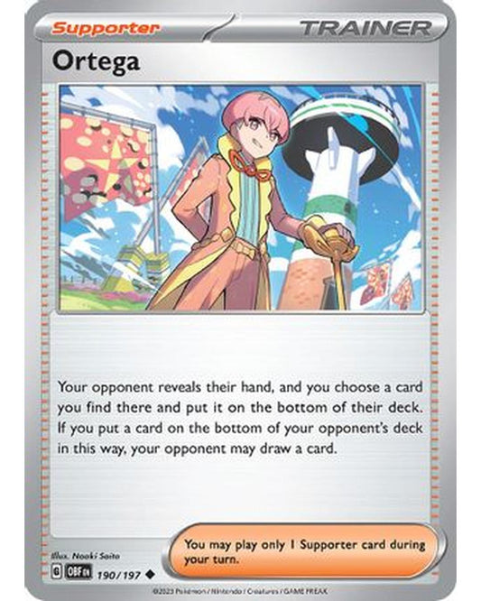 Ortega 190/197  - Reverse Holofoil SV03 Obsidian Flames - Uncommon