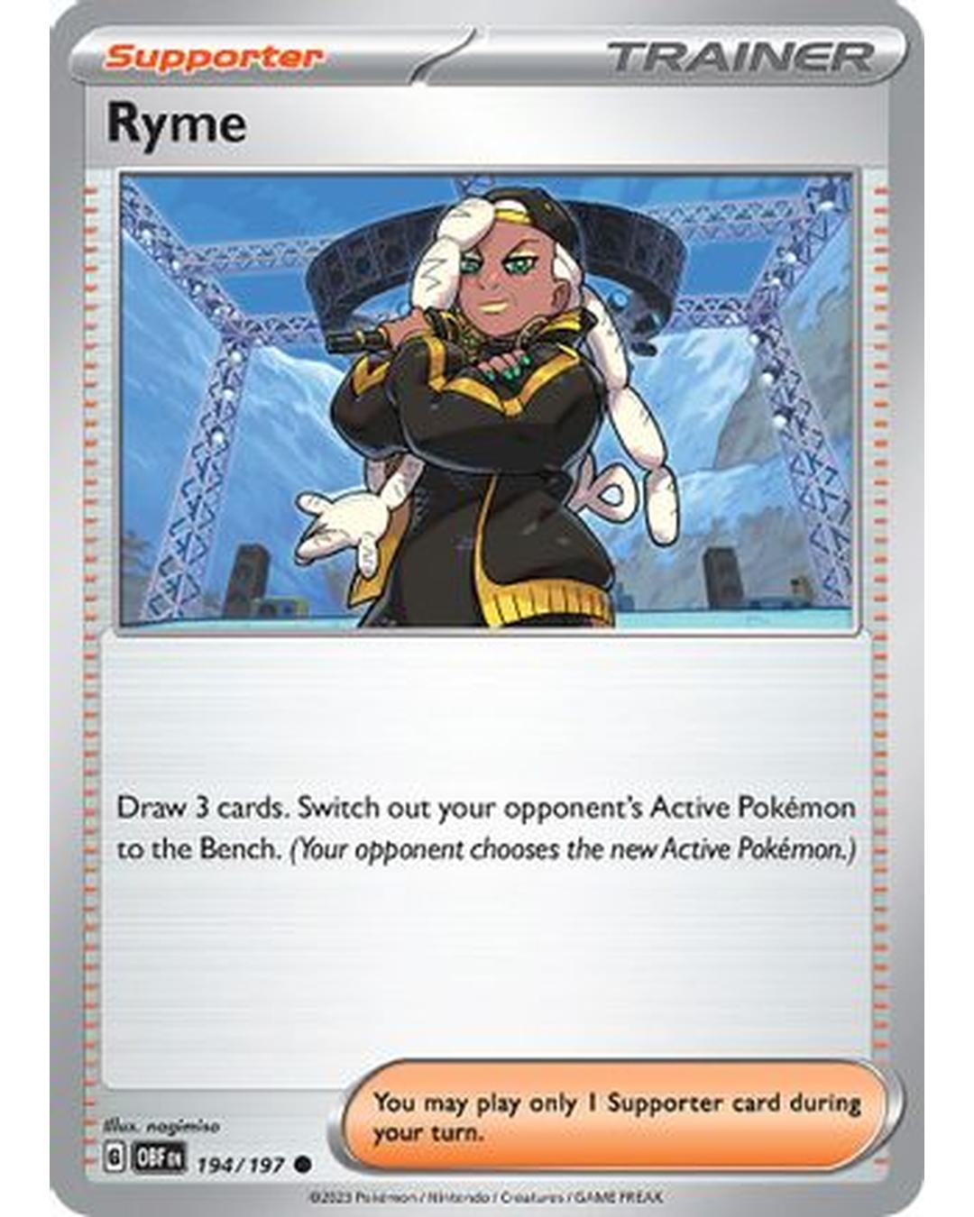 Ryme 194/197  - Reverse Holofoil SV03 Obsidian Flames - Common