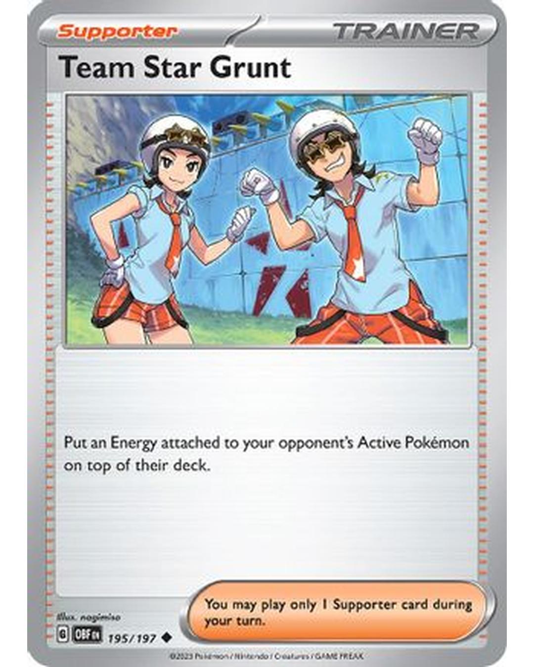 Team Star Grunt 195/197  SV03 Obsidian Flames - Uncommon
