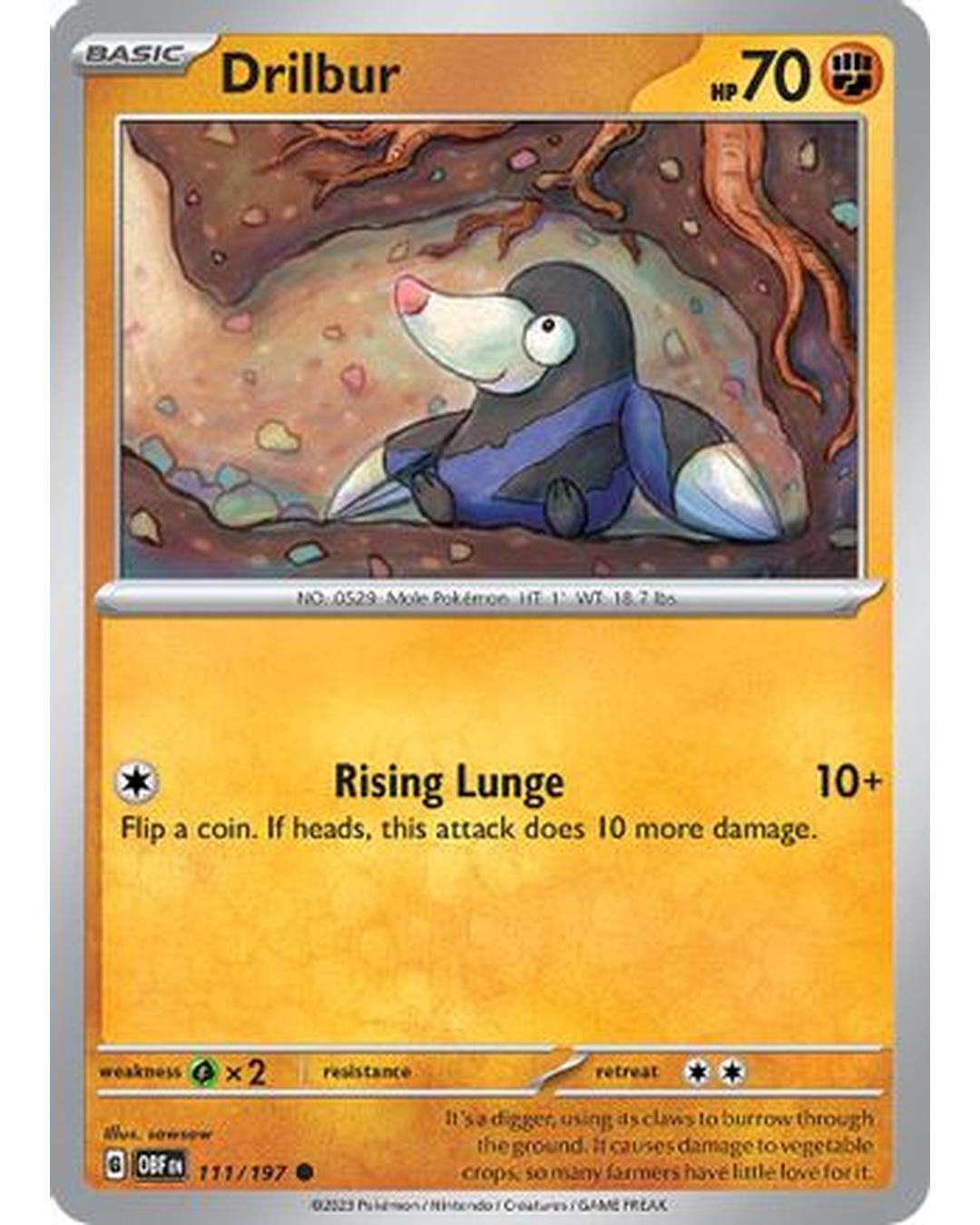 Drilbur 111/197  SV03 Obsidian Flames - Common