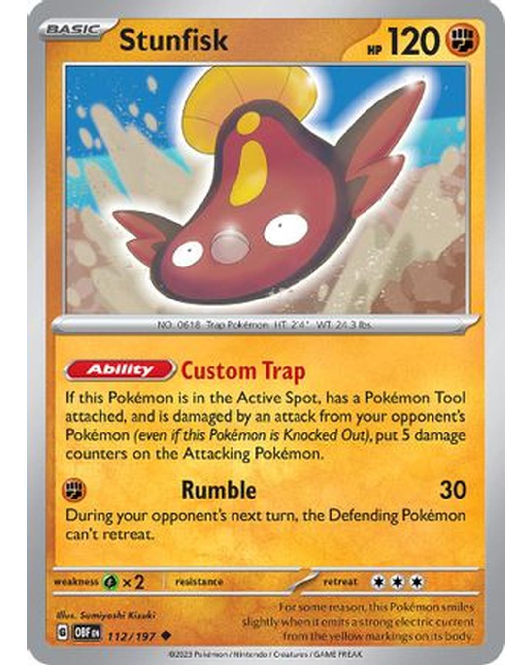 Stunfisk 112/197  SV03 Obsidian Flames - Uncommon