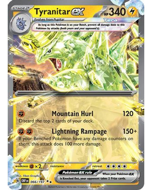 Tyranitar ex 066/197  - Holofoil SV03 Obsidian Flames - Double Rare