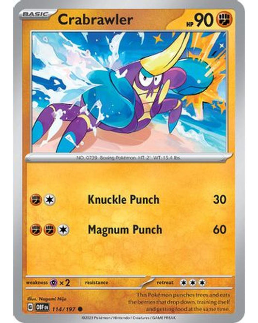 Crabrawler 114/197  SV03 Obsidian Flames - Common