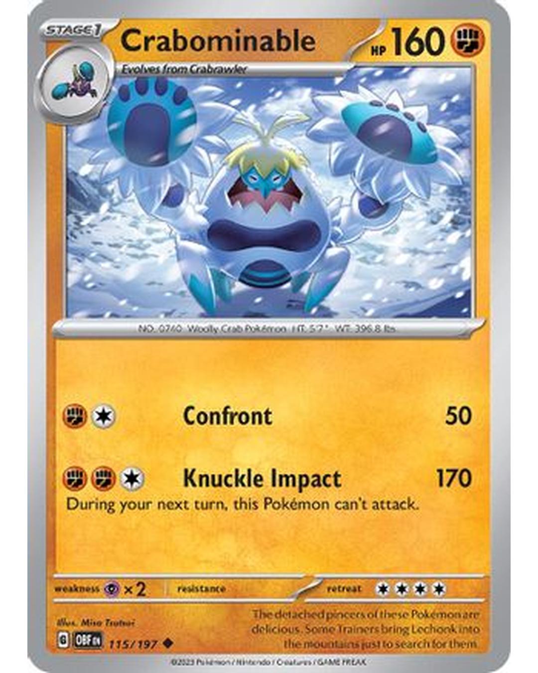 Crabominable 115/197  - Reverse Holofoil SV03 Obsidian Flames - Uncommon