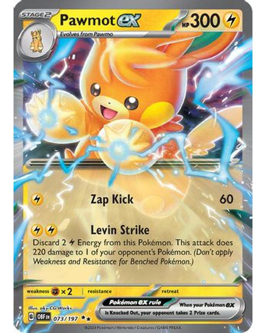 Pawmot ex 073/197  - Holofoil SV03 Obsidian Flames - Double Rare