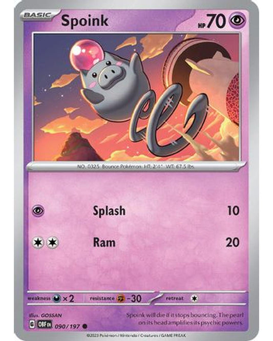 Spoink 090/197  SV03 Obsidian Flames - Common
