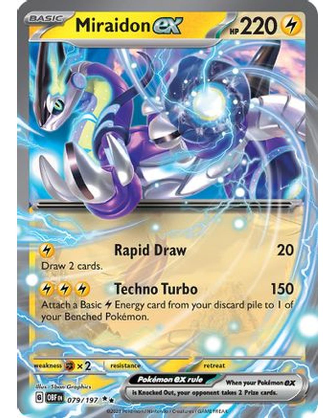 Miraidon ex 079/197  - Holofoil SV03 Obsidian Flames - Double Rare