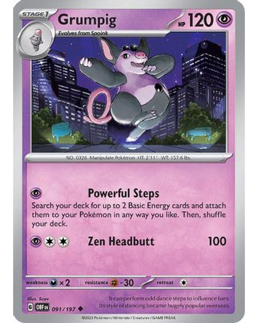 Grumpig 091/197  SV03 Obsidian Flames - Uncommon