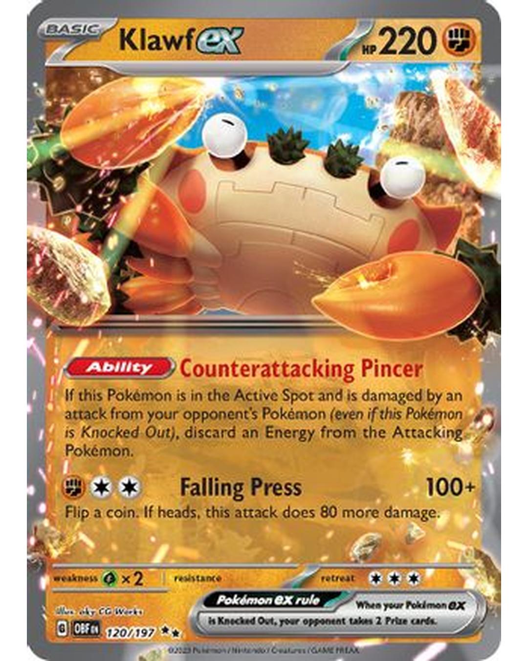 Klawf ex 120/197  - Holofoil SV03 Obsidian Flames - Double Rare