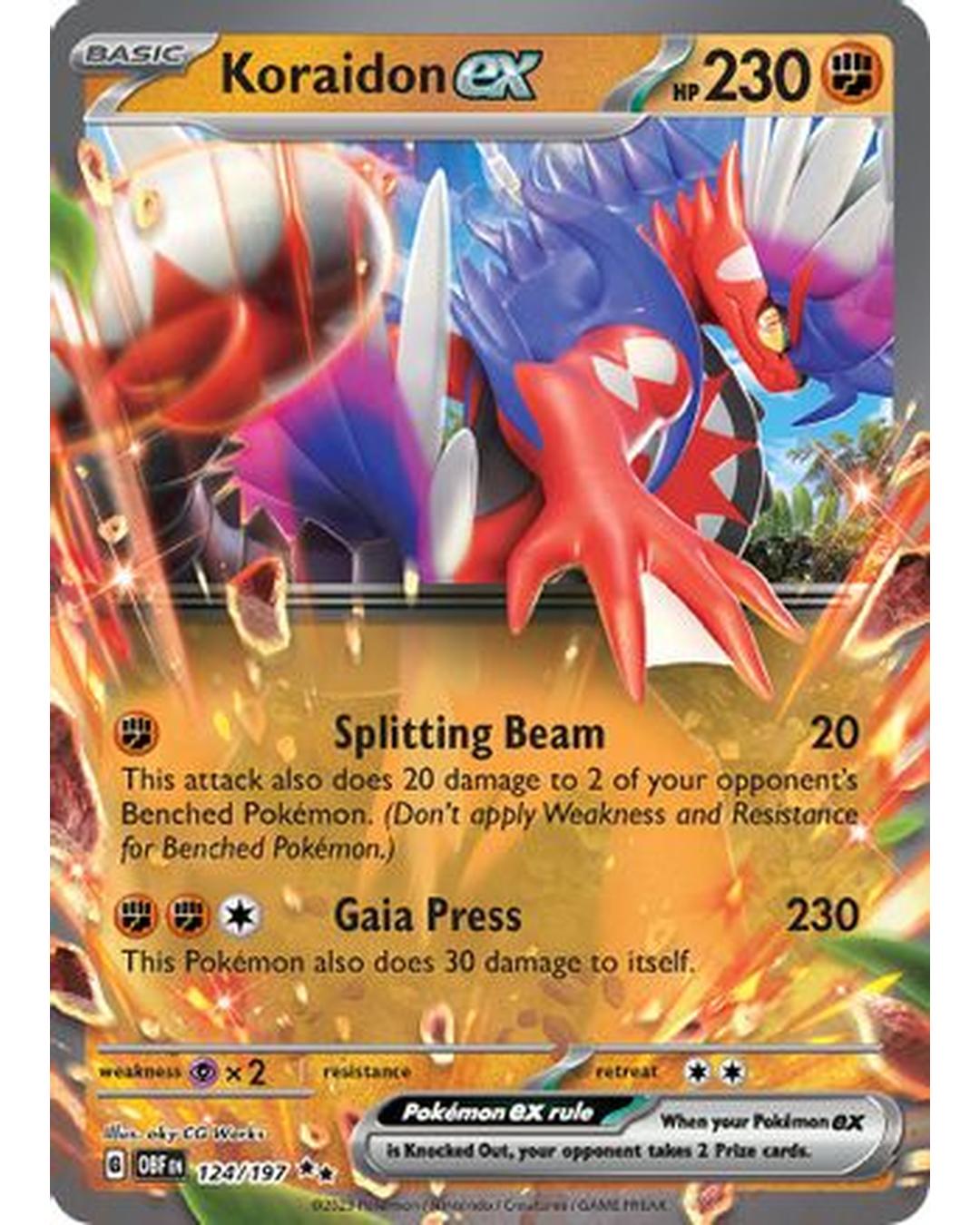 Koraidon ex 124/197  - Holofoil SV03 Obsidian Flames - Double Rare