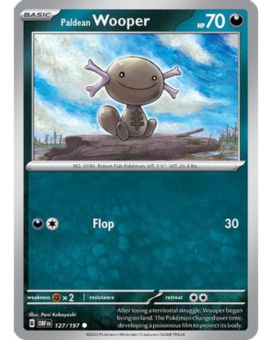 Paldean Wooper 127/197  - Reverse Holofoil SV03 Obsidian Flames - Common