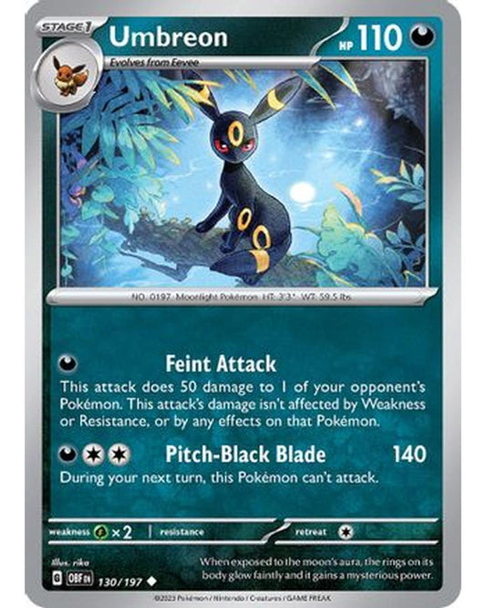 Umbreon 130/197  SV03 Obsidian Flames - Uncommon