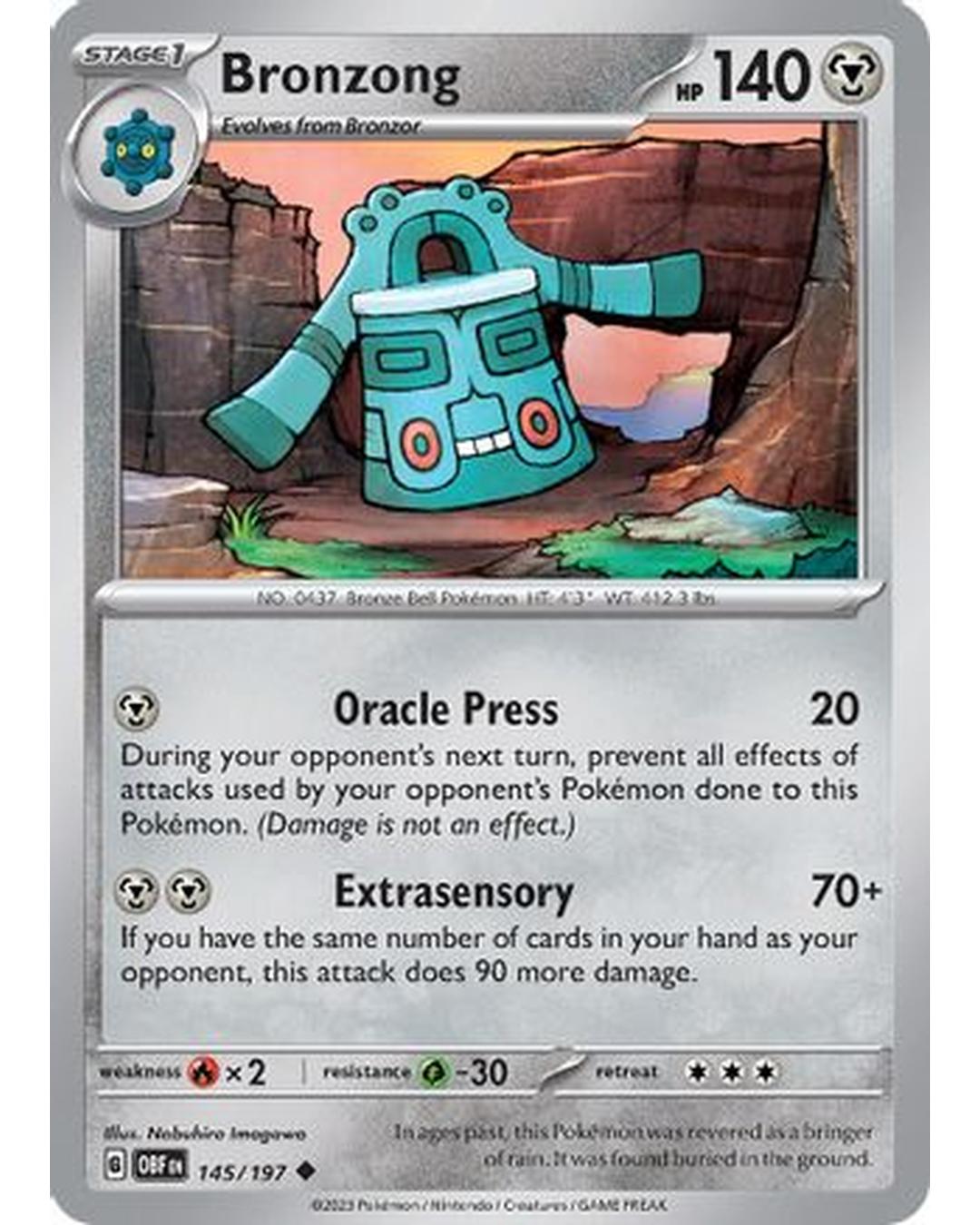 Bronzong 145/197  SV03 Obsidian Flames - Uncommon
