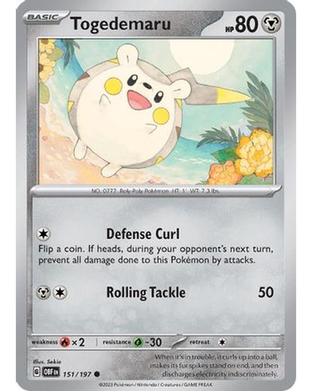Togedemaru 151/197  SV03 Obsidian Flames - Common