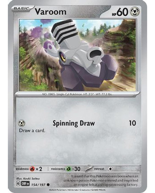 Varoom 154/197  - Reverse Holofoil SV03 Obsidian Flames - Common