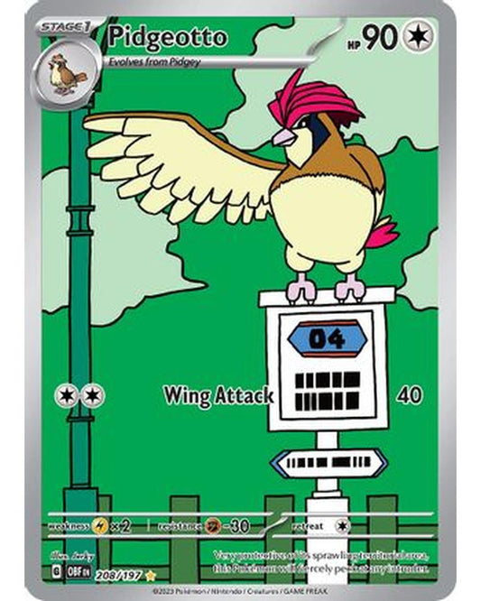 Pidgeotto 208/197  - Holofoil SV03 Obsidian Flames - Illustration Rare