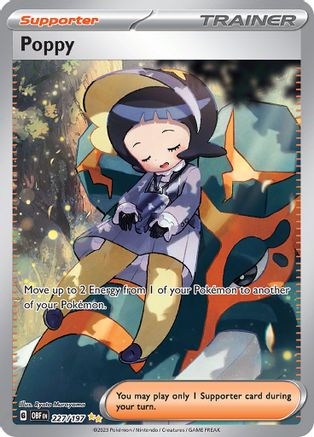 Poppy 227/197  - Holofoil SV03 Obsidian Flames - Special Illustration Rare