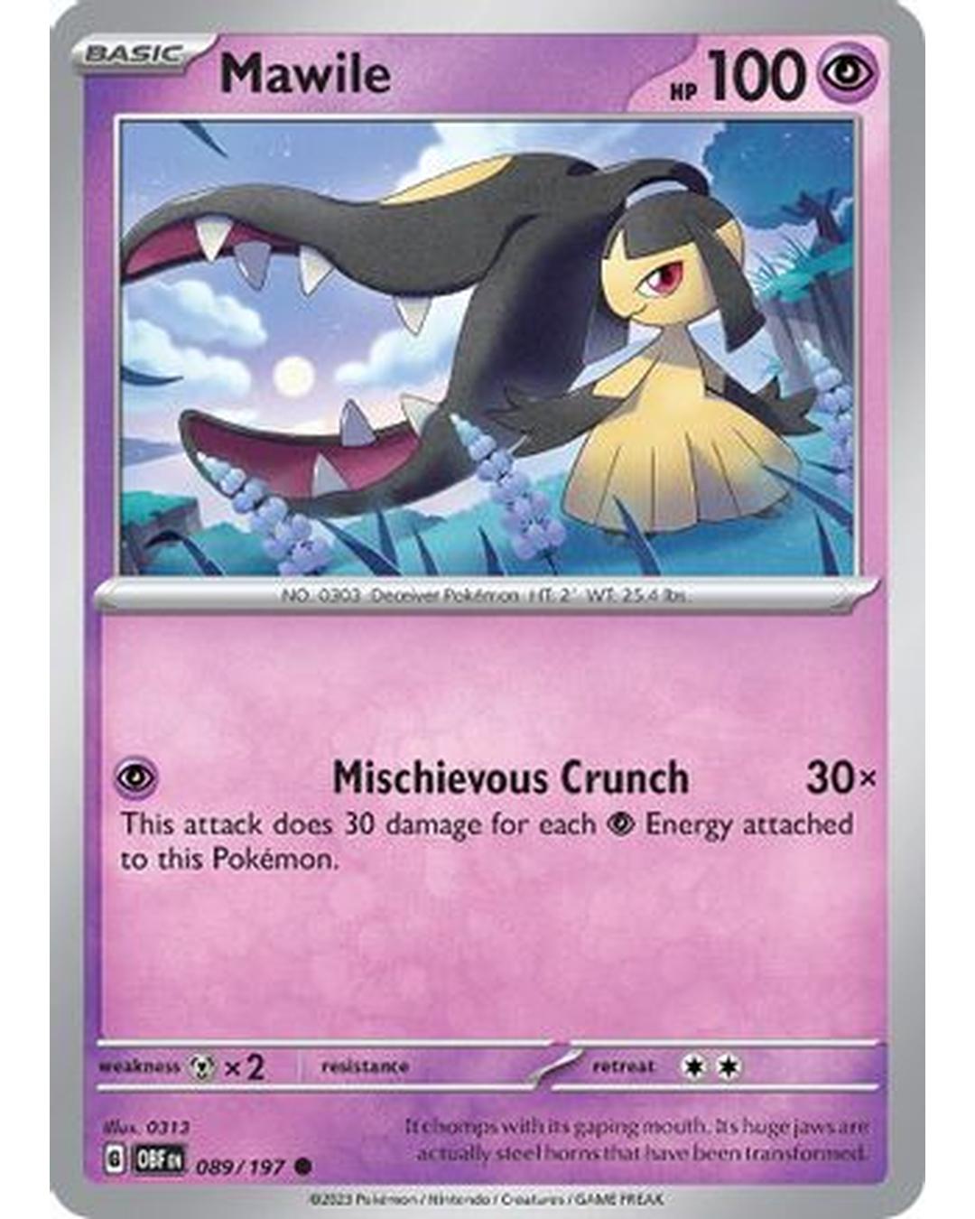 Mawile 089/197  - Reverse Holofoil SV03 Obsidian Flames - Common