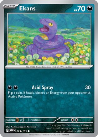 Ekans 023/165  - Reverse Holofoil SV Scarlet & Violet 151 - Common