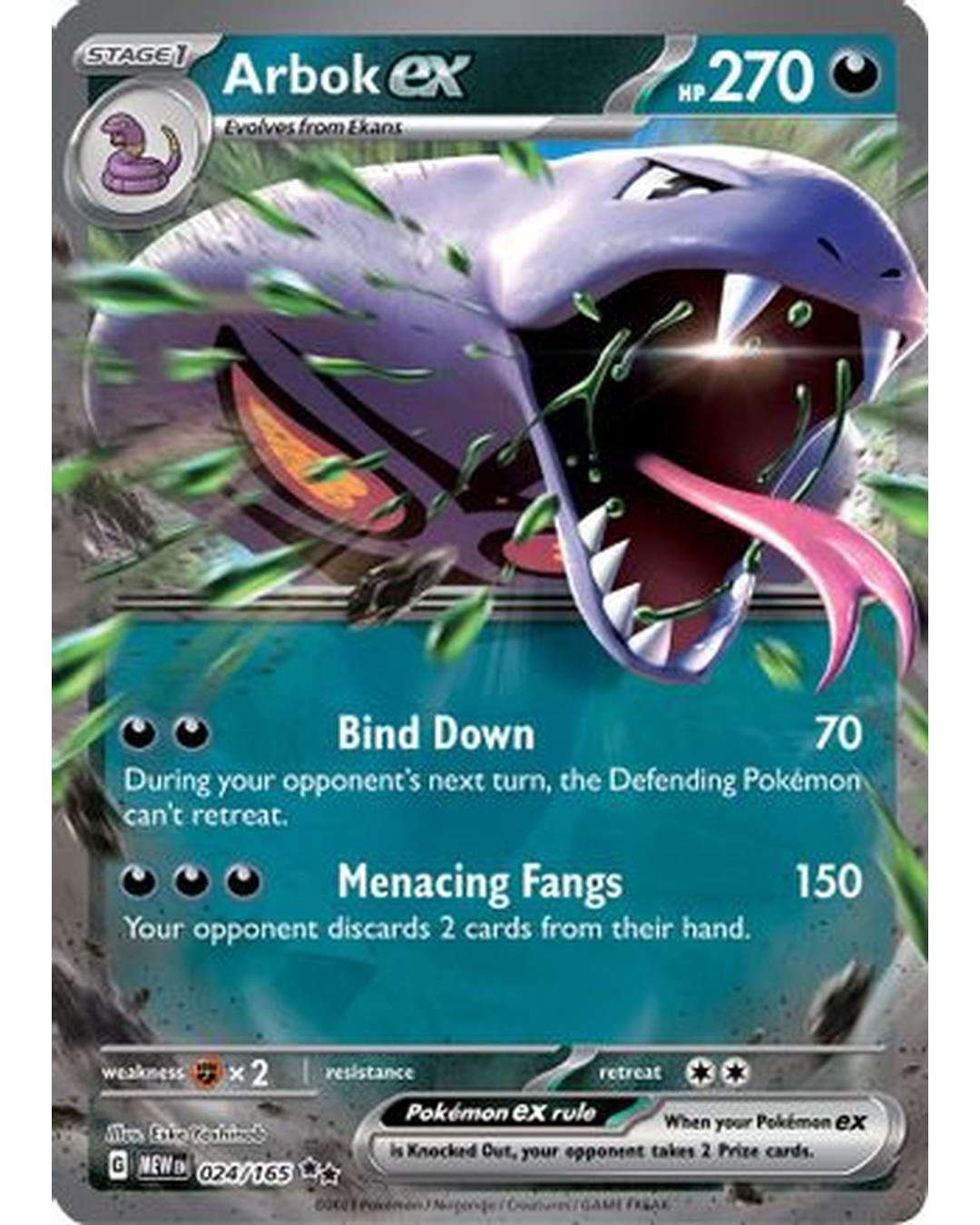 Arbok ex 024/165  - Holofoil SV Scarlet & Violet 151 - Double Rare