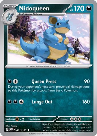 Nidoqueen 031/165  SV Scarlet & Violet 151 - Uncommon
