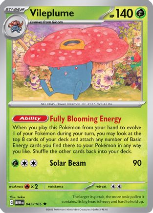 Vileplume 045/165  - Holofoil SV Scarlet & Violet 151 - Rare