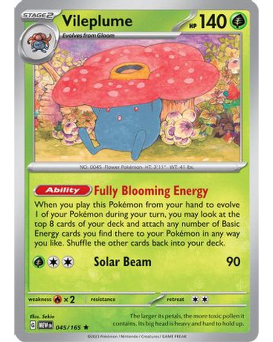 Vileplume 045/165  - Holofoil SV Scarlet & Violet 151 - Rare