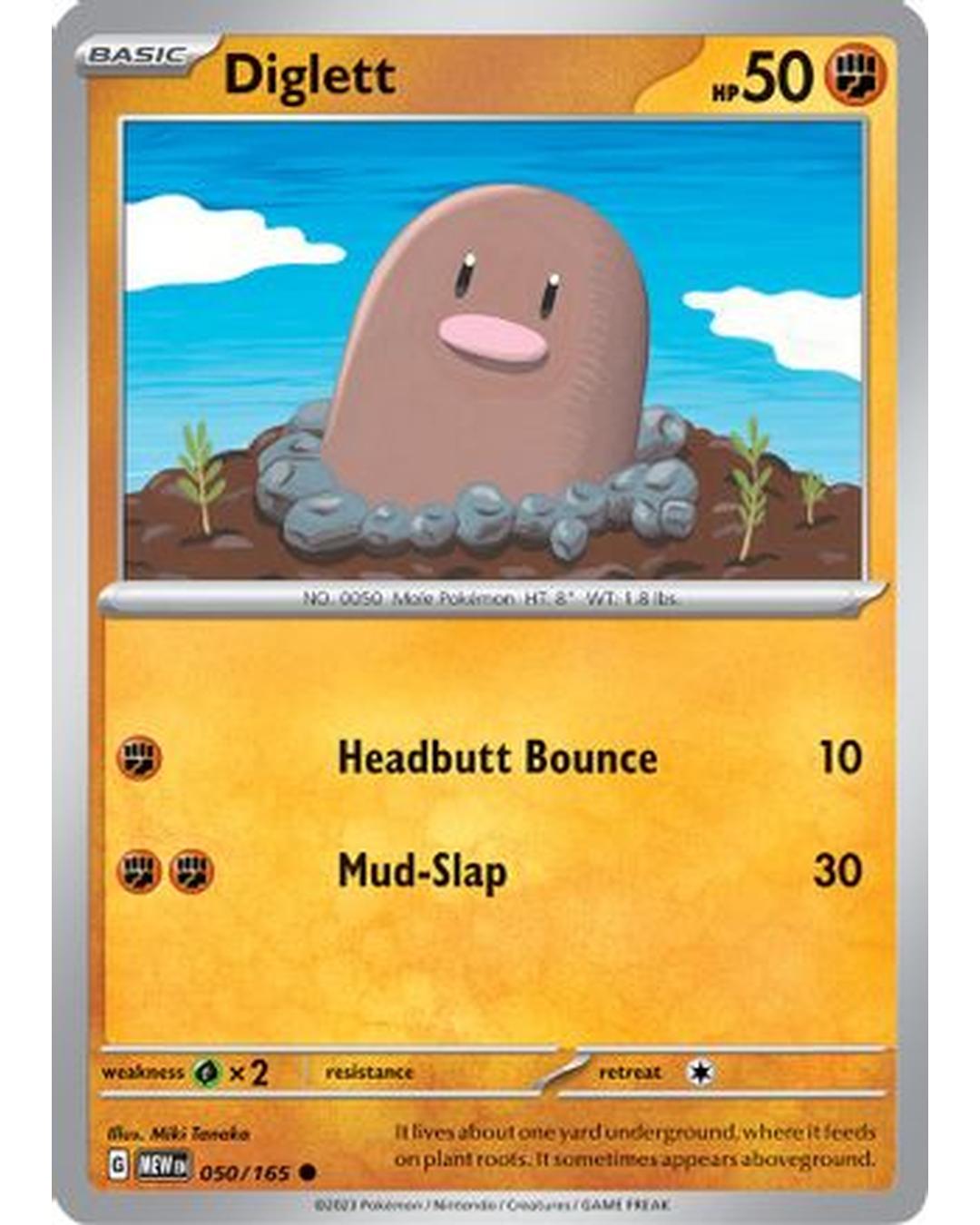 Diglett 050/165  - Reverse Holofoil SV Scarlet & Violet 151 - Common