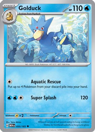 Golduck 055/165  - Reverse Holofoil SV Scarlet & Violet 151 - Uncommon