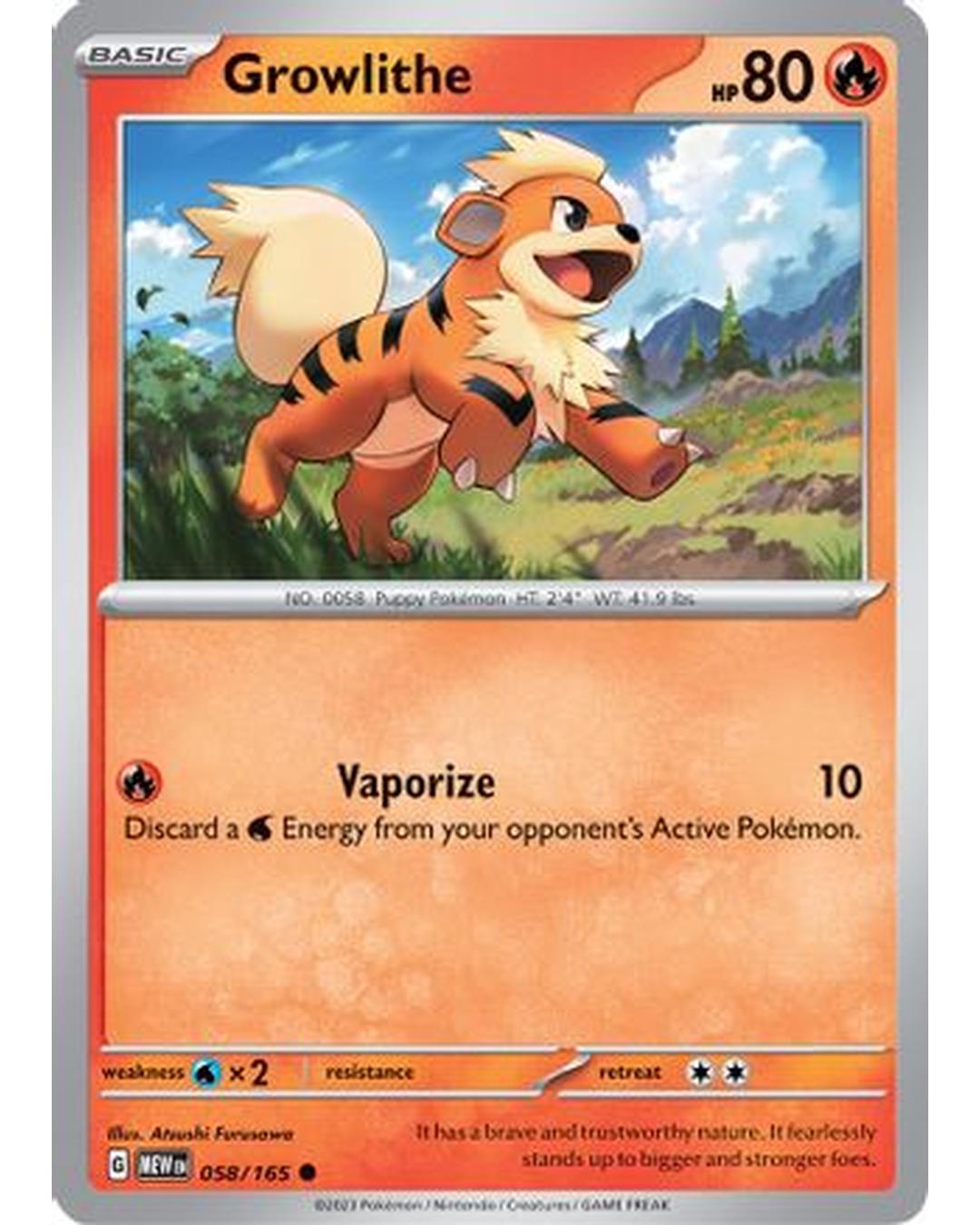 Growlithe 058/165  SV Scarlet & Violet 151 - Common