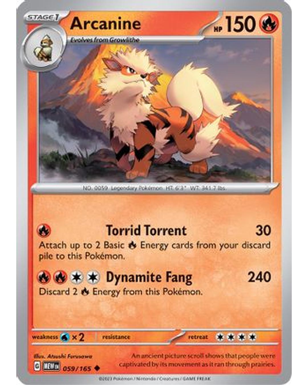 Arcanine 059/165  SV Scarlet & Violet 151 - Uncommon