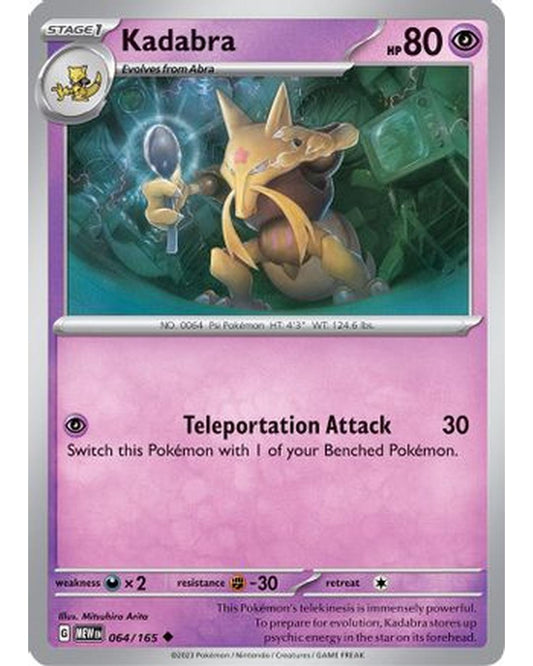 Kadabra 064/165  - Reverse Holofoil SV Scarlet & Violet 151 - Uncommon