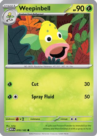 Weepinbell 070/165  - Reverse Holofoil SV Scarlet & Violet 151 - Common