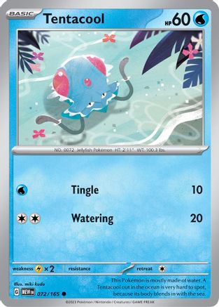 Tentacool 072/165  - Reverse Holofoil SV Scarlet & Violet 151 - Common