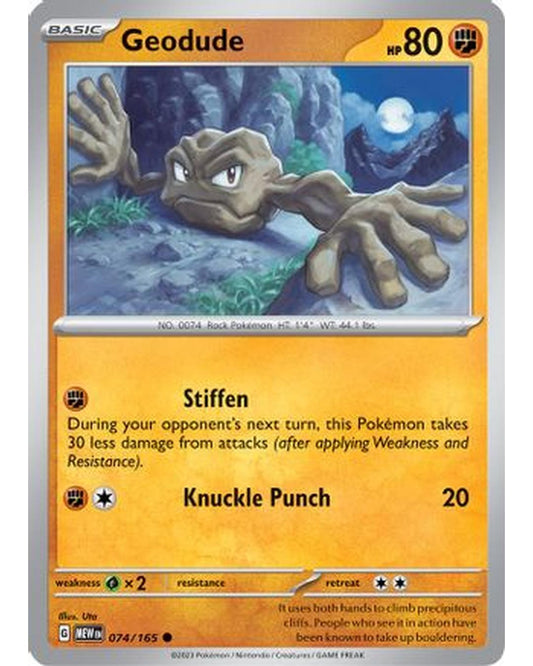 Geodude 074/165  SV Scarlet & Violet 151 - Common