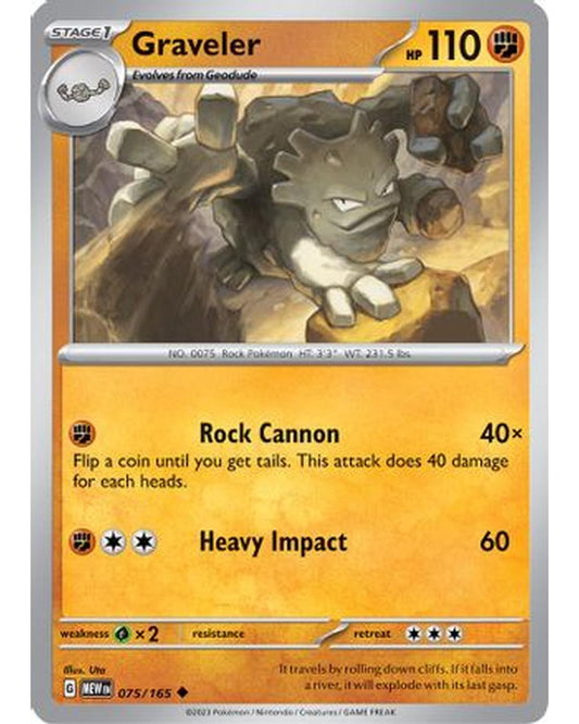 Graveler 075/165  SV Scarlet & Violet 151 - Uncommon