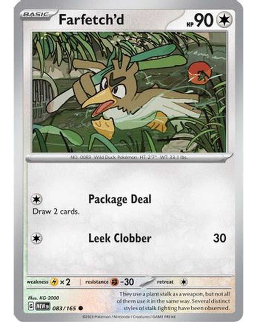 Farfetch'd 083/165  - Reverse Holofoil SV Scarlet & Violet 151 - Common