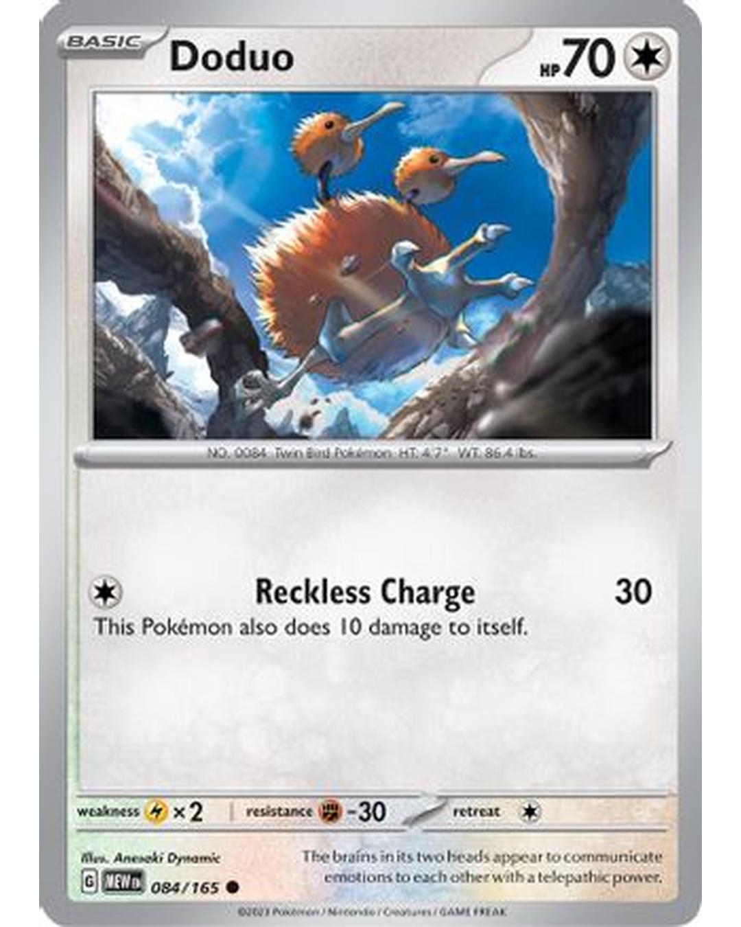 Doduo 084/165  - Reverse Holofoil SV Scarlet & Violet 151 - Common