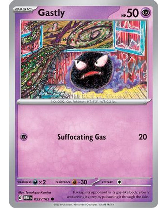 Gastly 092/165  - Reverse Holofoil SV Scarlet & Violet 151 - Common