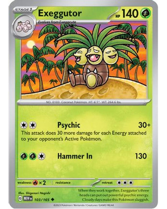 Exeggutor 103/165  - Reverse Holofoil SV Scarlet & Violet 151 - Uncommon
