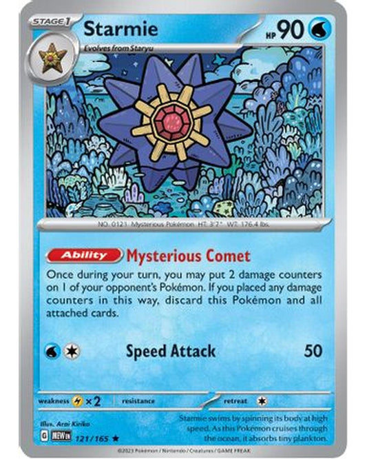 Starmie 121/165  - Holofoil SV Scarlet & Violet 151 - Rare