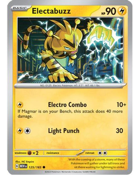 Electabuzz 125/165  - Reverse Holofoil SV Scarlet & Violet 151 - Common
