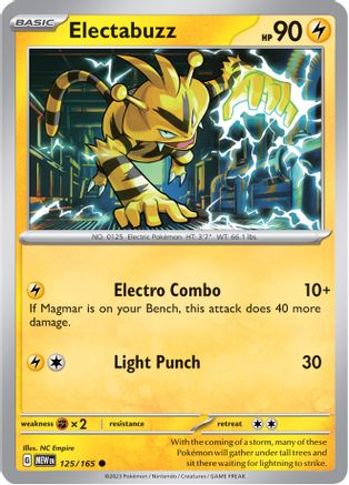Electabuzz 125/165  - Reverse Holofoil SV Scarlet & Violet 151 - Common
