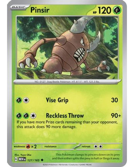 Pinsir 127/165  - Reverse Holofoil SV Scarlet & Violet 151 - Uncommon