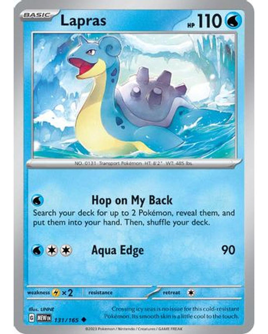 Lapras 131/165  - Reverse Holofoil SV Scarlet & Violet 151 - Uncommon