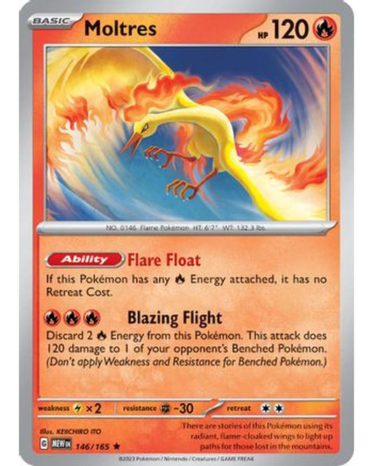 Moltres 146/165  - Reverse Holofoil SV Scarlet & Violet 151 - Rare