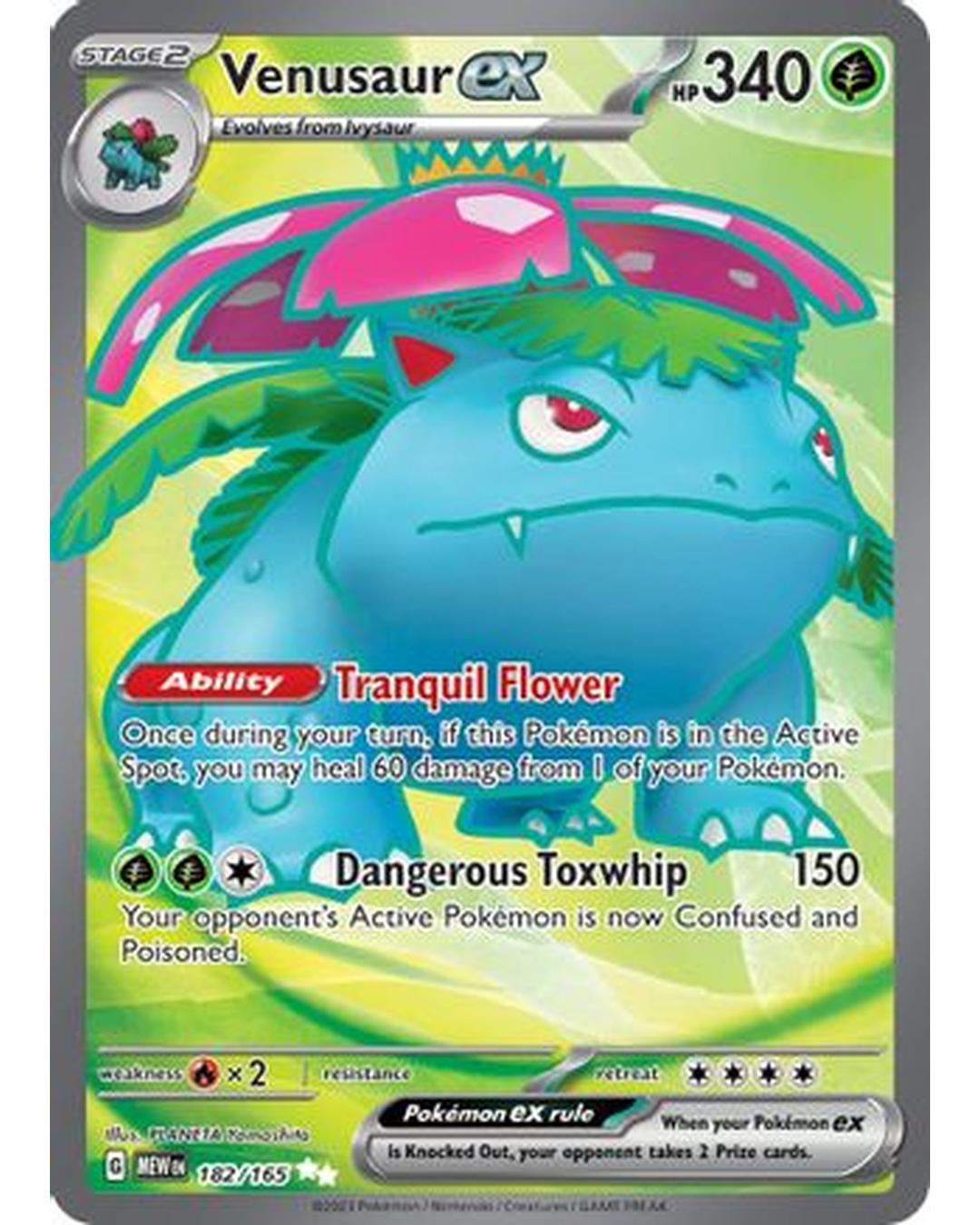 Venusaur ex 182/165  - Holofoil SV Scarlet & Violet 151 - Ultra Rare