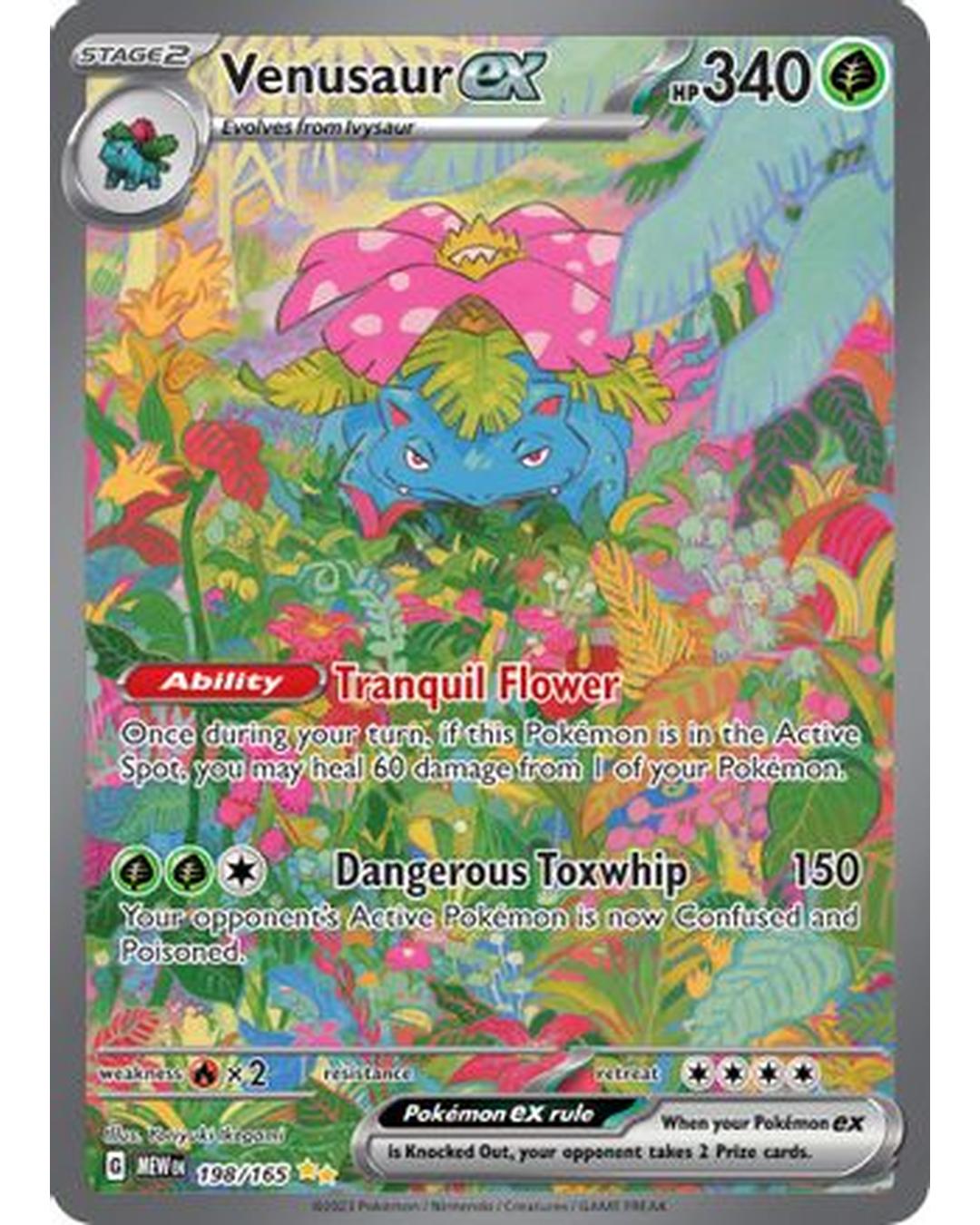 Venusaur ex 198/165  - Holofoil SV Scarlet & Violet 151 - Special Illustration Rare