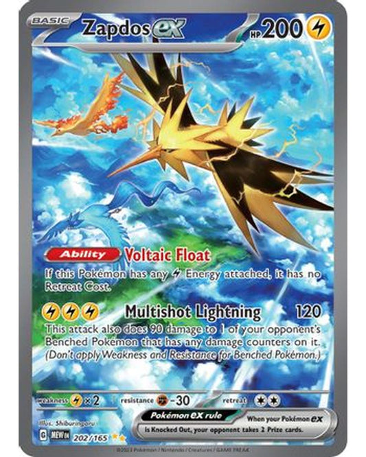 Zapdos ex 202/165  - Holofoil SV Scarlet & Violet 151 - Special Illustration Rare